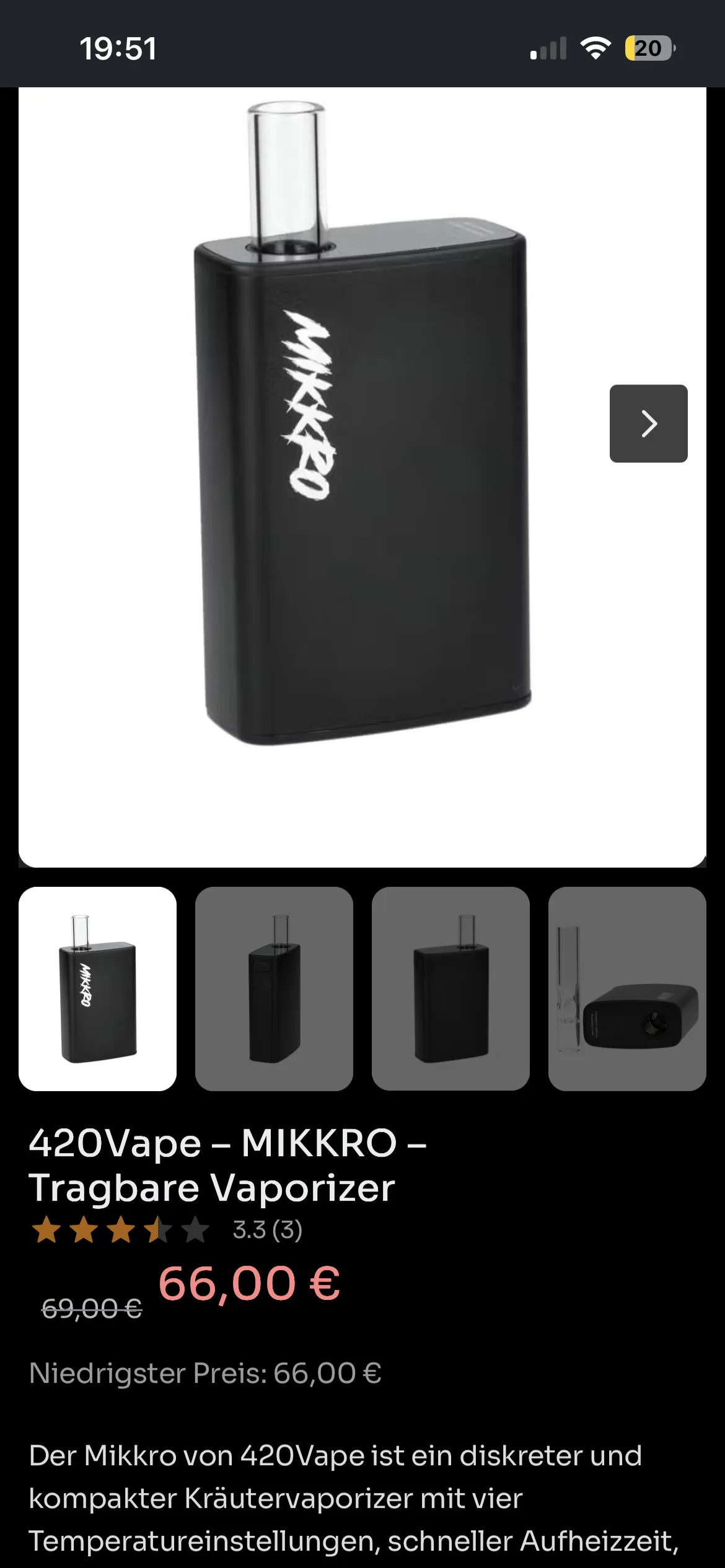 MIKKRO Mini Vaporizer gebraucht kaufen - Sonstiges / andere Marke MIKKRO Mini (wie neu), Produktfoto 6