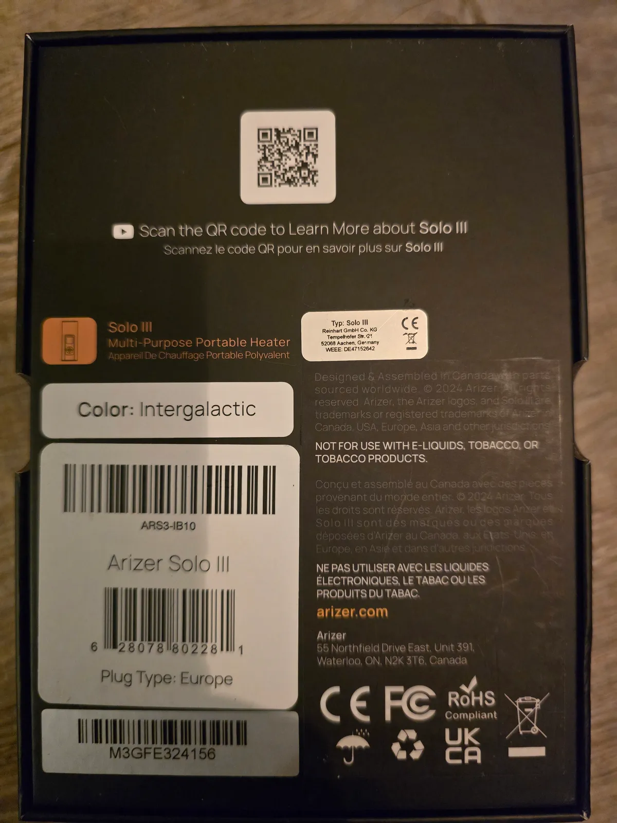 Solo 3 Vaporizer gebraucht kaufen - Arizer Solo 3 (wie neu), Produktfoto 2