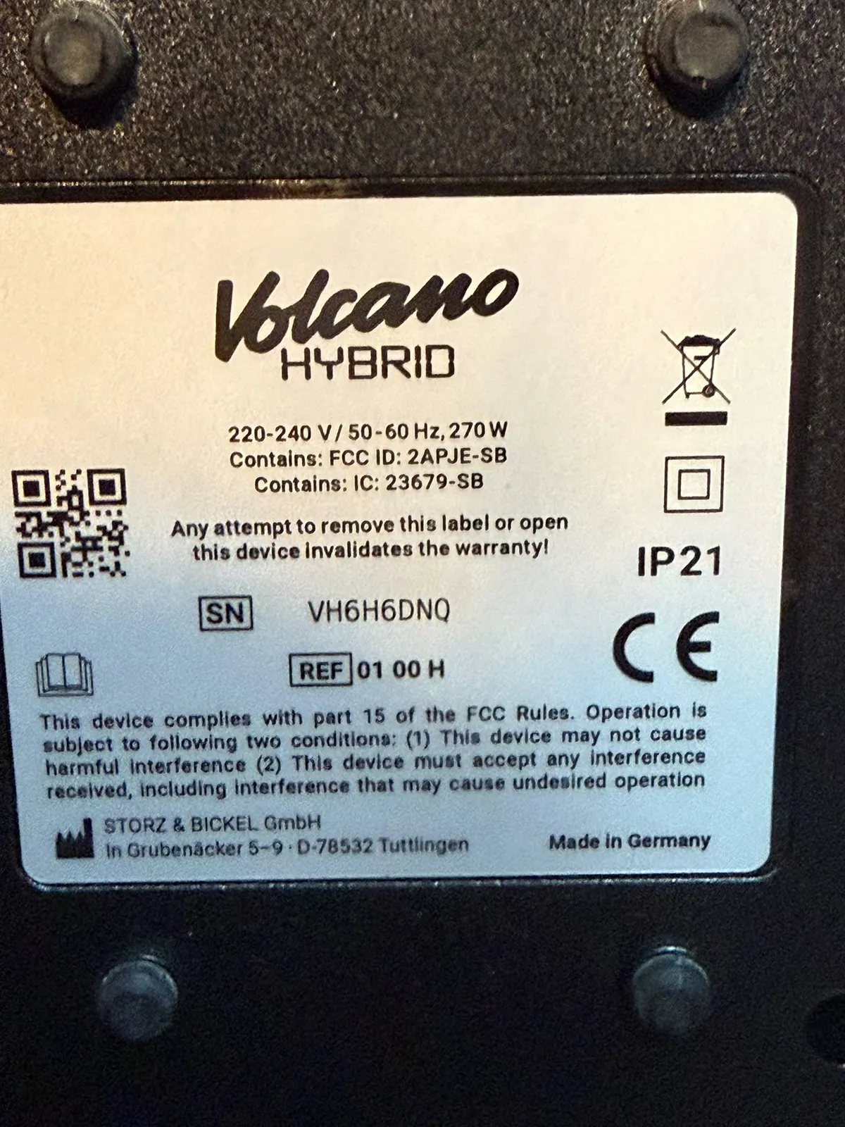 Volcano Hybrid Vaporizer gebraucht kaufen - Storz & Bickel Volcano Hybrid (wie neu), Produktfoto 6