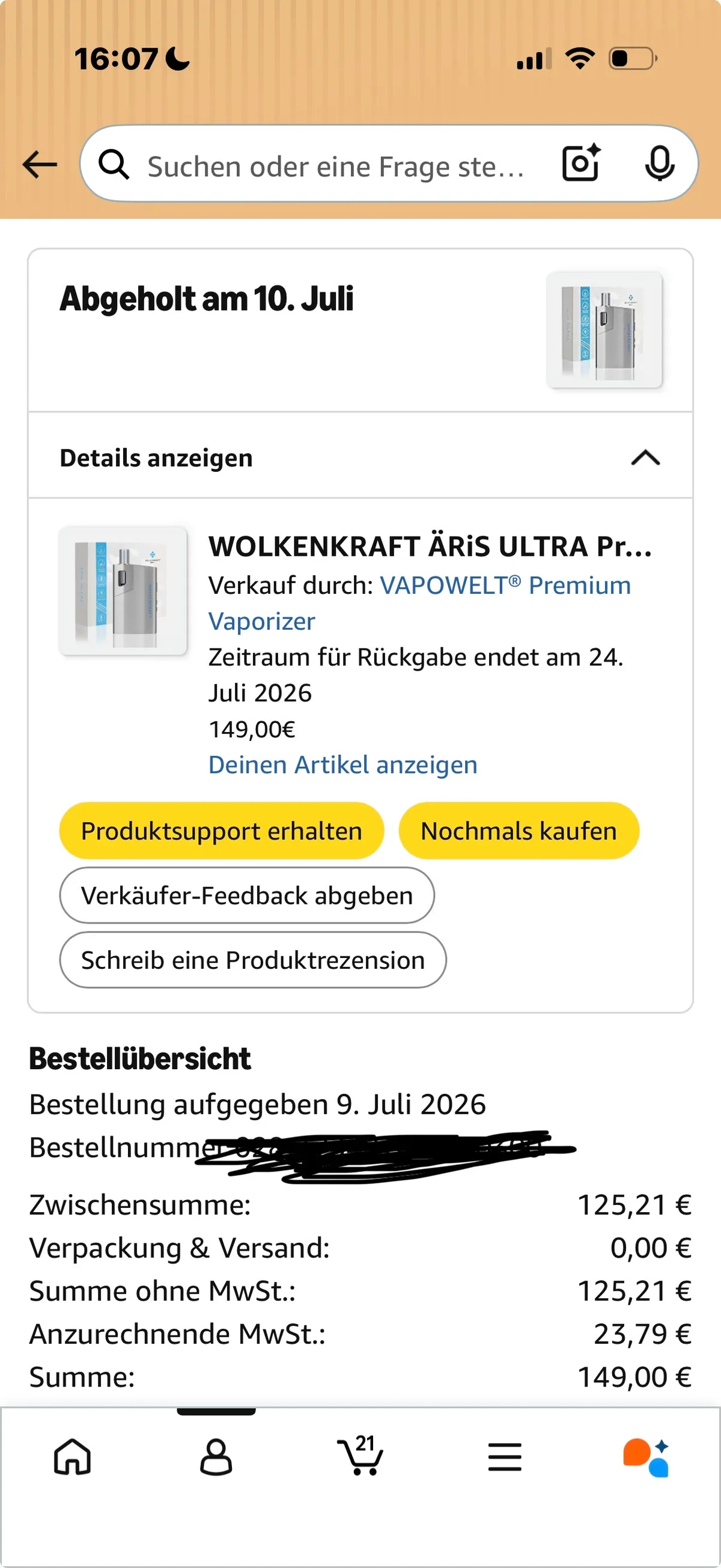 Wolkenkraft ÄRiS Ultra Vaporizer gebraucht kaufen - Wolkenkraft ÄRiS Ultra (wie neu), Produktfoto 3